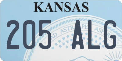 KS license plate 205ALG