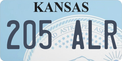 KS license plate 205ALR