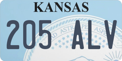 KS license plate 205ALV