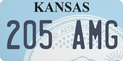 KS license plate 205AMG