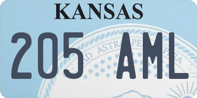 KS license plate 205AML