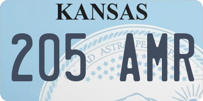 KS license plate 205AMR