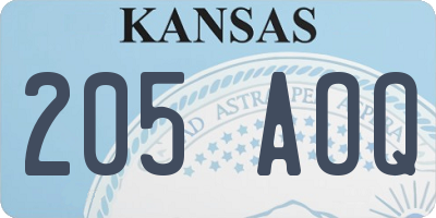 KS license plate 205AOQ