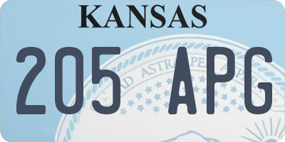 KS license plate 205APG
