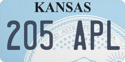 KS license plate 205APL