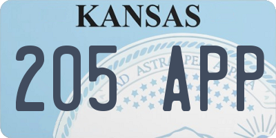 KS license plate 205APP