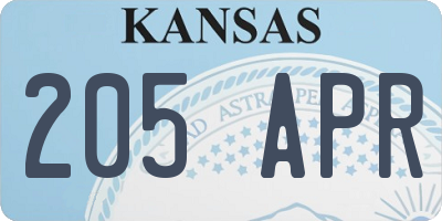 KS license plate 205APR