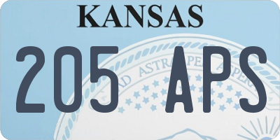 KS license plate 205APS