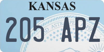 KS license plate 205APZ