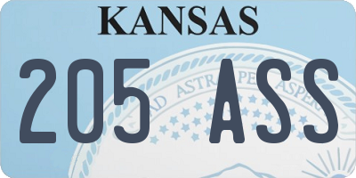 KS license plate 205ASS