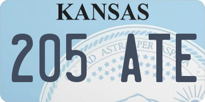 KS license plate 205ATE