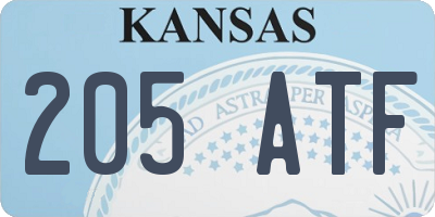 KS license plate 205ATF