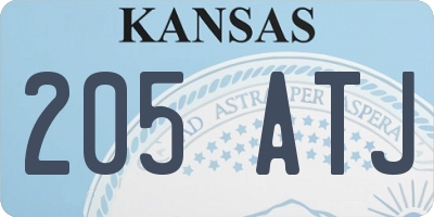 KS license plate 205ATJ