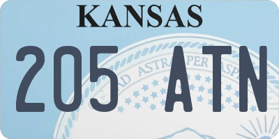 KS license plate 205ATN