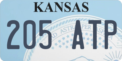KS license plate 205ATP