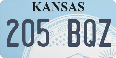 KS license plate 205BQZ