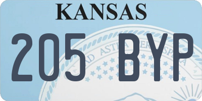 KS license plate 205BYP
