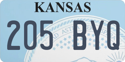 KS license plate 205BYQ