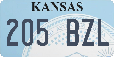 KS license plate 205BZL