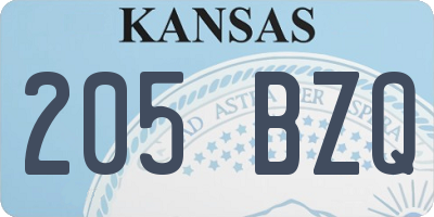 KS license plate 205BZQ