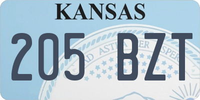 KS license plate 205BZT