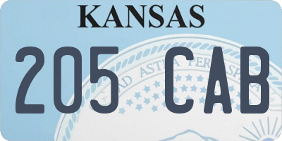 KS license plate 205CAB