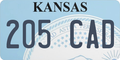 KS license plate 205CAD