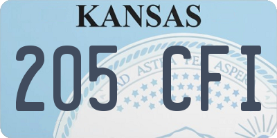 KS license plate 205CFI