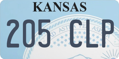 KS license plate 205CLP