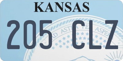KS license plate 205CLZ