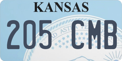 KS license plate 205CMB