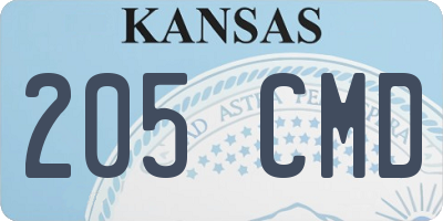 KS license plate 205CMD