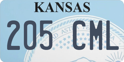 KS license plate 205CML