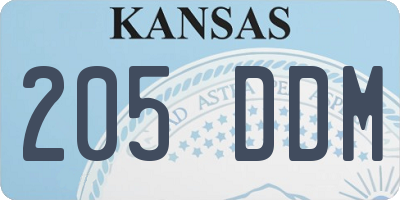 KS license plate 205DDM