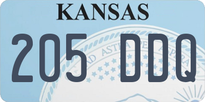 KS license plate 205DDQ