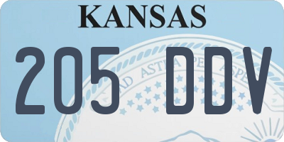 KS license plate 205DDV