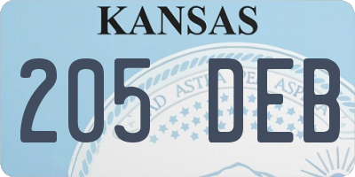 KS license plate 205DEB