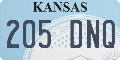 KS license plate 205DNQ