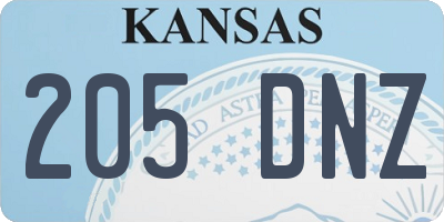 KS license plate 205DNZ