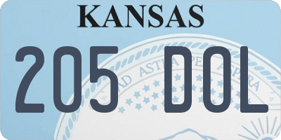 KS license plate 205DOL