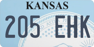 KS license plate 205EHK