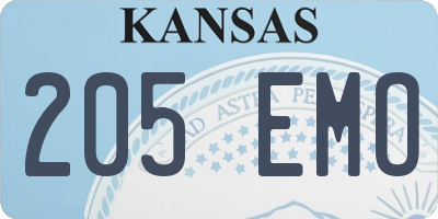 KS license plate 205EMO