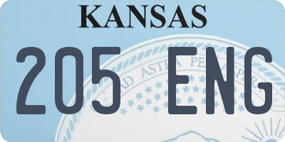 KS license plate 205ENG