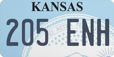 KS license plate 205ENH