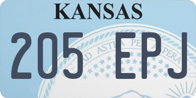 KS license plate 205EPJ