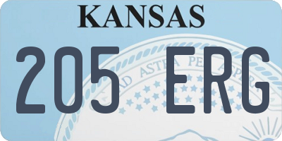 KS license plate 205ERG