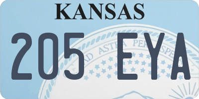 KS license plate 205EYA