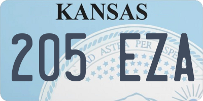 KS license plate 205EZA