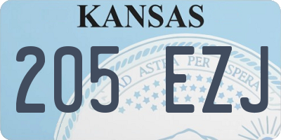 KS license plate 205EZJ