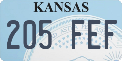KS license plate 205FEF